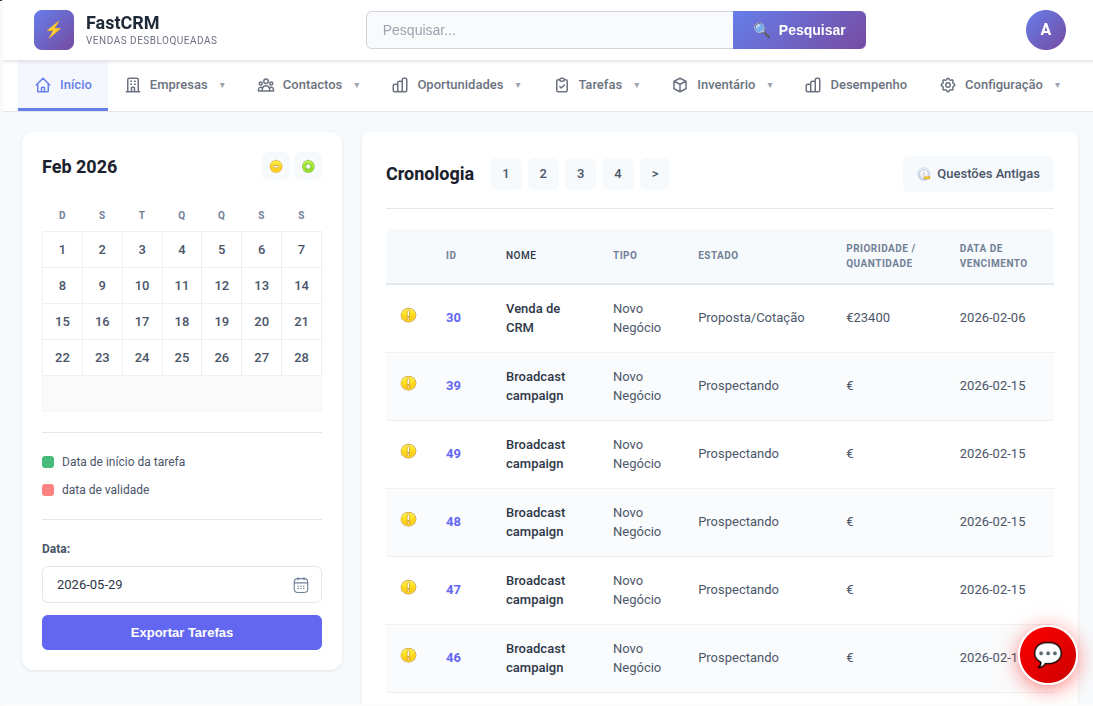 FastCRM Dashboard